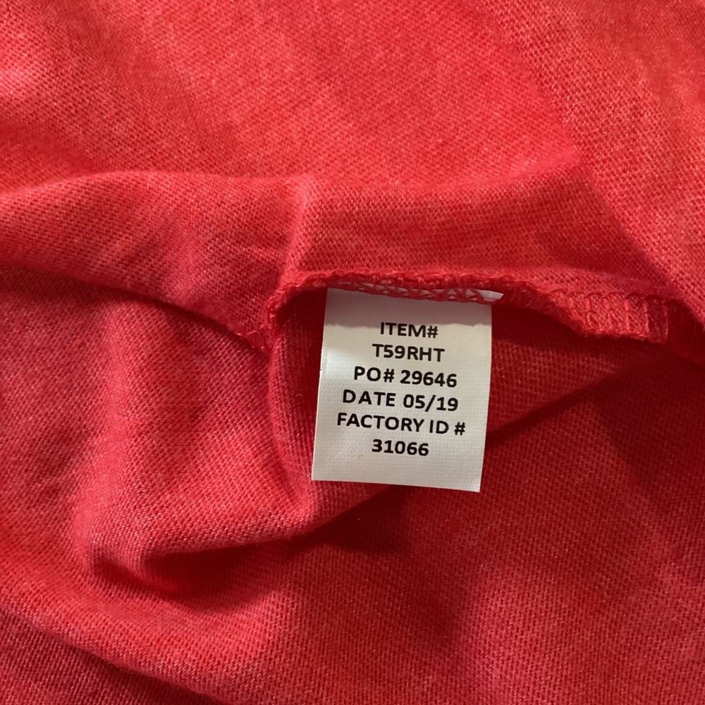 Boxercraft NWT L Red Varsity Stripe Lace Up T-Shirt SportsDress Short Sleeve - Picture 4 of 7